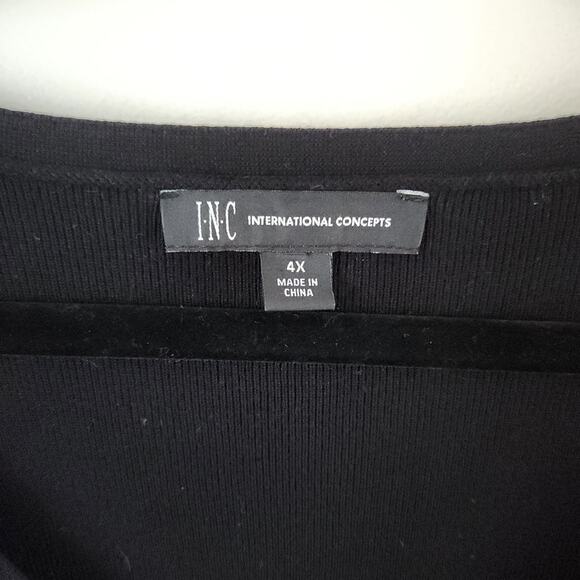 INC International Concepts Black V Neck Knit Sweater Lace Size 4XL - Picture 4 of 5
